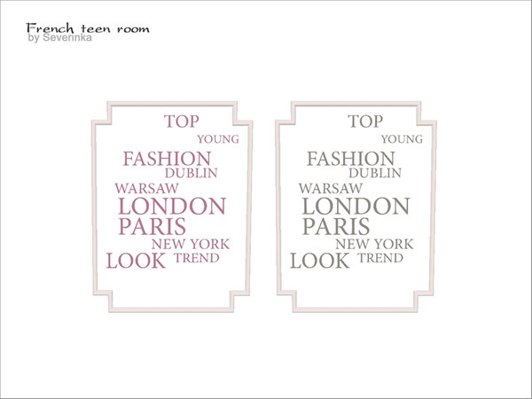 Sims 4 — [French teen room] - molding with text by Severinka_ — Wall molding with text From the set 'French teen room' 2