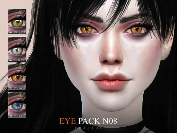 Sims 4 — Eye Pack N08 by Pralinesims — 4 eyes, all come in 18 colors and work for all ages and genders. Have fun!