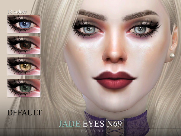 Sims 4 — Jade Eyes N69 DEFAULT by Pralinesims — Eyes in 18 colors. They overwrite the original EA colors. All ages, all
