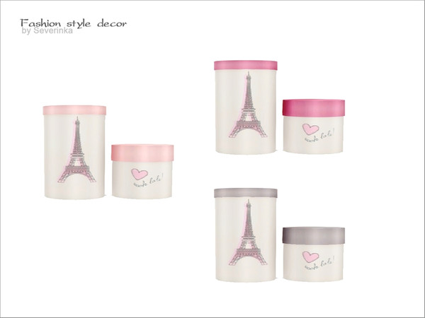 Sims 4 — [Fashion style decor] - jars by Severinka_ — Cosmetic jars From the set 'Fashion style decor' 3 colors 