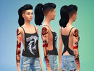 Sims 4 — Halestorm Trash Polka Right Sleeve Tattoo by Fannykaah — This is my first more complex tattoo for Sims 4. It's