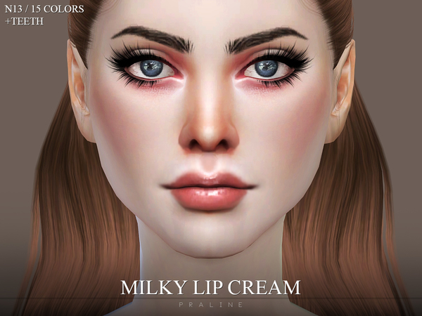 Sims 4 — Milky Lip Cream Duo N13 by Pralinesims — Lips in 15 colors.