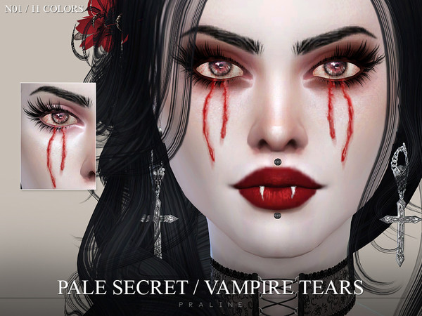 Sims 4 — Vampire Tears N01 by Pralinesims — Vampire Tears in 11 versions, they come in colored and clear.