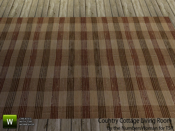 Sims 4 — Country Cottage Living Rug by TheNumbersWoman — That country feel and ambience reflected by the simple design. A