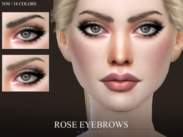 Sims 4 — Rose Eyebrows N50 by Pralinesims — 18 colors, for all ages and genders.