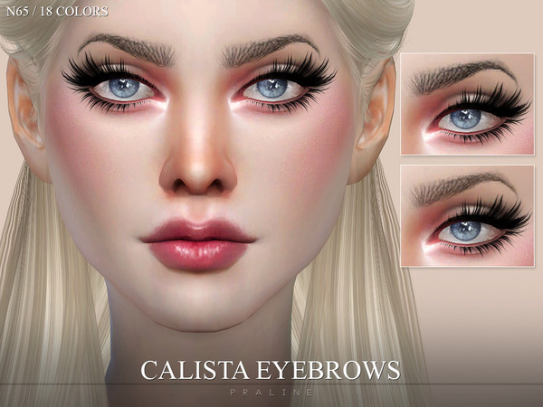 Sims 4 — Calista Eyebrows N65 by Pralinesims — Eyebrows in 18 colors, for all ages and genders.