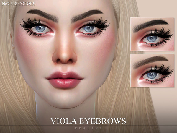 Sims 4 — Viola Eyebrows N67 by Pralinesims — Eyebrows in 18 colors, for all ages and genders.