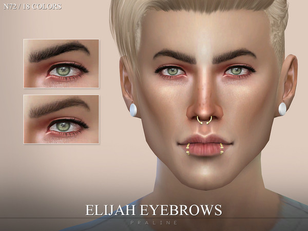 Sims 4 — Elijah Eyebrows N72 by Pralinesims — Eyebrows in 18 colors, for all ages and genders.