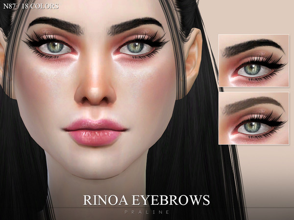 Sims 4 — Rinoa Eyebrows N87 by Pralinesims — Realistic eyebrows in 18 colors, all ages and genders.