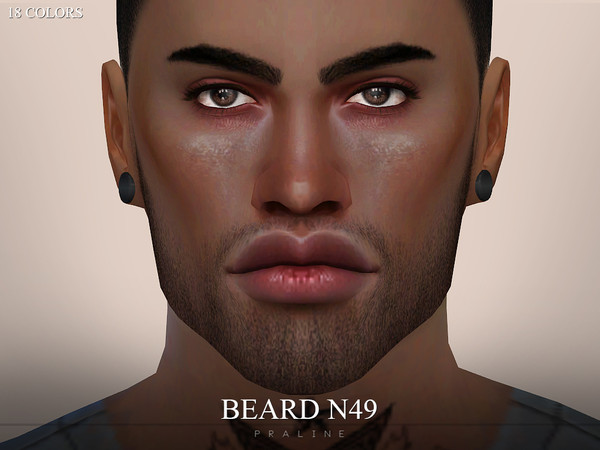 Sims 4 — Beard N49 by Pralinesims — Realistic beard in 18 colors.