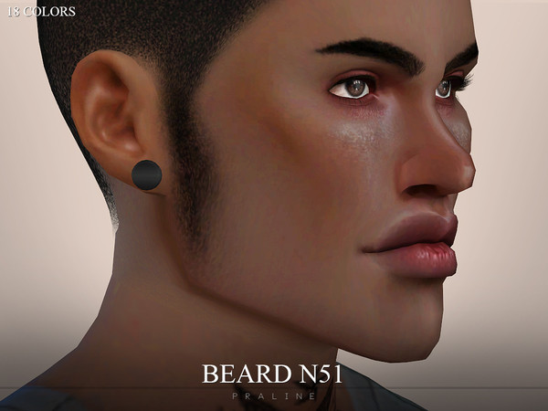 Sims 4 — Beard N51 by Pralinesims — Realistic beard in 18 colors.