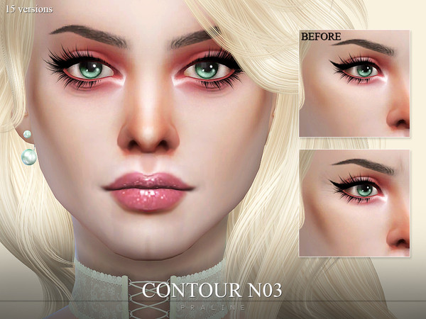 Sims 4 — Contour N03 by Pralinesims — Realistic face contour for your sims. 15 variations for different areas of the