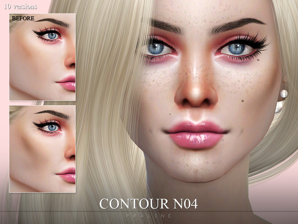 Sims 4 — Contour N04 by Pralinesims — Shading contour in 10 variations.