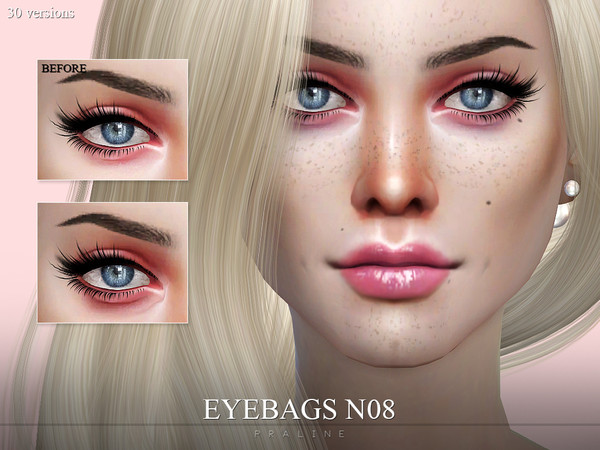 Sims 4 — Eyebags N08 by Pralinesims — Shaping eyebags in 5 versions, 6 colors.