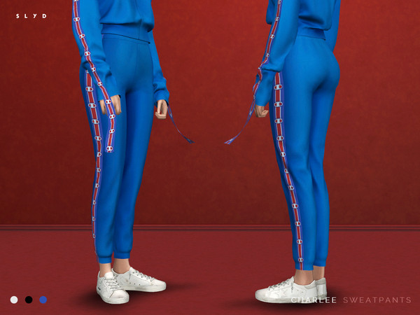 Sims 4 — Charlee Sweatpants by SLYD — ** 3 swatches. ** New mesh by me. ** Recolor is allowed but PLEASE DO NOT include