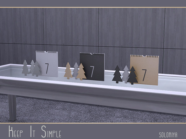 Sims 4 — Keep It Simple Notepad With Trees by soloriya — Decorative notepad with three small trees. Part of Keep It