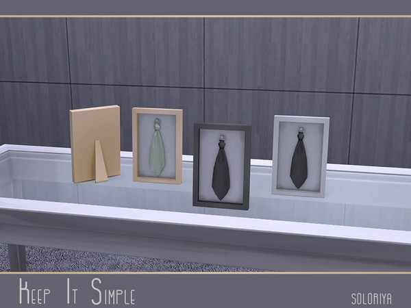 Sims 4 —  Keep It Simple Tie by soloriya — Decorative tie in a frame. Part of Keep It Simple set. 3 color variations.