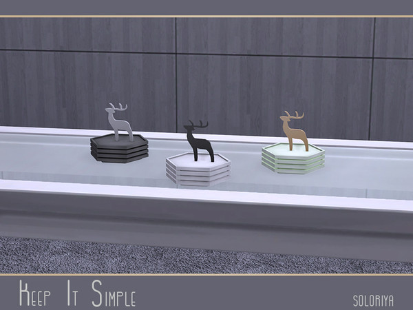 Sims 4 — Keep It Simple Deer on Plates by soloriya — Little deer on geometric plates. Part of Keep It Simple set. 3 color