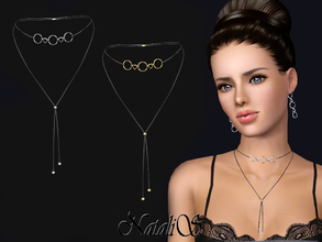 Sims 3 — NataliS TS3 Choker with geometric pendants by Natalis — Necklace-choker with contour geometric pendants. FA-YA