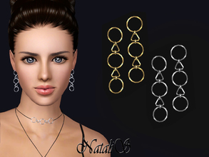 Sims 3 — NataliS TS3 Geometric pendants drop earrings by Natalis — Drop earrings with contour geometric pendants.