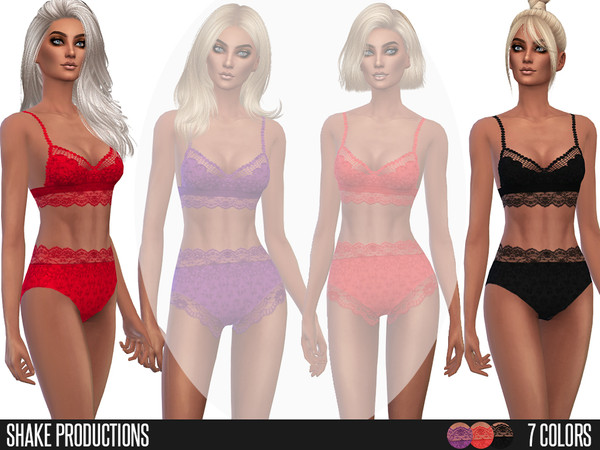 Sims 4 — Shake Productions 62-2 by ShakeProductions — Lingerie set 7 colors