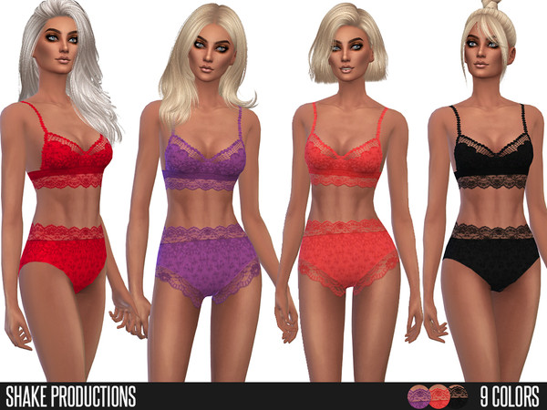 Sims 4 — Shake Productions 62 SET by ShakeProductions — Lingerie set 9 colors