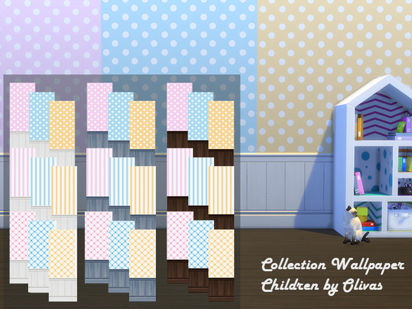 Sims 4 — Collection Wallpaper Children by olivas2 — Created for: The Sims 4 Works for all 3 wall sizes 3 kinds of