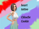 Sims 4 — Heart Tattoo... by ChloeDeCookie — A hand drawn heart tattoo for females that comes in various colours