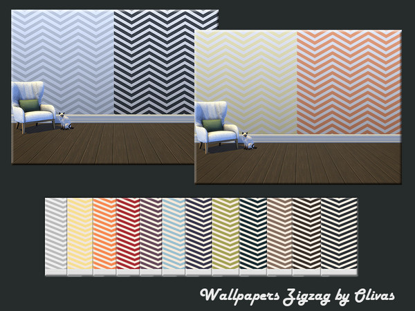 Sims 4 — Wallpapers Zigzag by olivas2 — <strong>Created for: The Sims 4 Wallpaper with plinth 12 colors</strong>