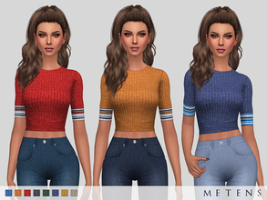 Sims 4 — Marina Top by Metens — Comes in 8 colours. EA mesh edit by me I hope you like it! :) Please if you notice