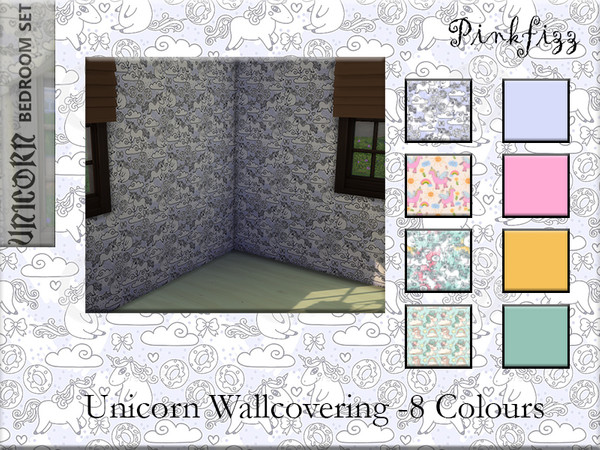 Sims 4 — Pinkfizz Unicorn Wallpaper by Pinkfizzzzz — Recoloured Item - Basic Game Needed Insipired by the real people in