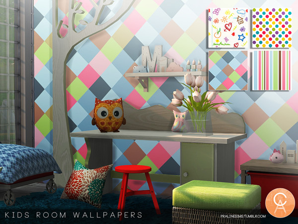 Sims 4 — Kids Room Wallpapers by Pralinesims — By Pralinesims [Updated for DX11, 31.01.25, Queenie]