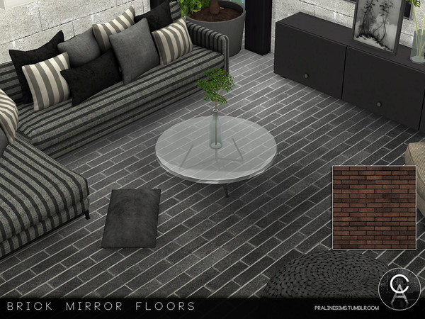 Sims 4 — Brick Mirror Floors by Pralinesims — By Pralinesims