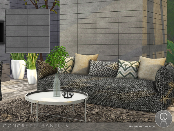 Sims 4 — Concrete Panel 5 by Pralinesims — By Pralinesims