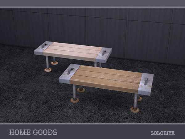 Sims 4 — Home Goods Coffee Table by soloriya — Wooden coffee table with metal parts. Part of Home Goods set. 2 color