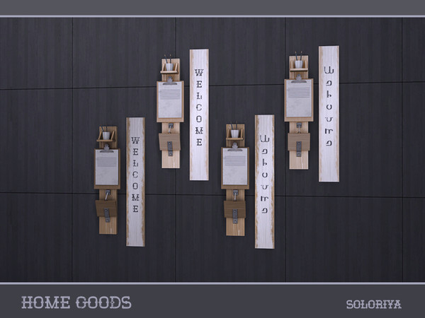 Sims 4 — Home Goods Wall Deco Welcome by soloriya — Wall deco with sign Welcome. English and simlish. Part of Home Goods