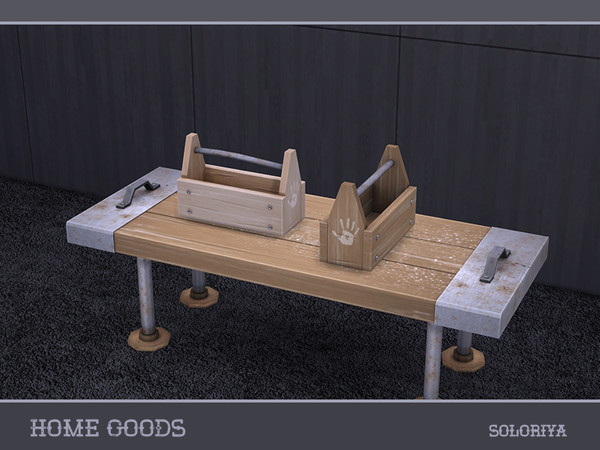Sims 4 — Home Goods Tool Box by soloriya — Tools box with metal handle. Decorative. Part of Home Goods set. 2 color