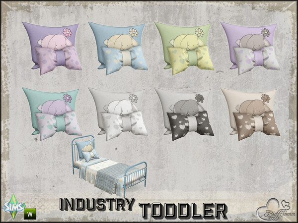 Sims 4 — Industry Toddler Pillow 'Bow' for Toddlerbed by BuffSumm — Part of the *Industry Series* ***TSRAA***