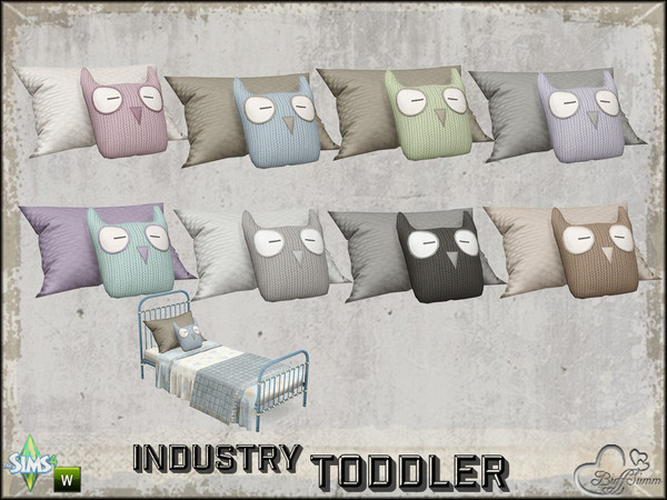 Sims 4 — Industry Toddler Pillow 'Owl' for Toddlerbed by BuffSumm — Part of the *Industry Series* ***TSRAA***