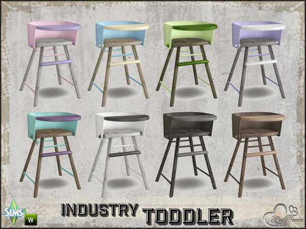 Sims 4 — Industry Toddler High Chair by BuffSumm — Part of the *Industry Series* ***TSRAA***