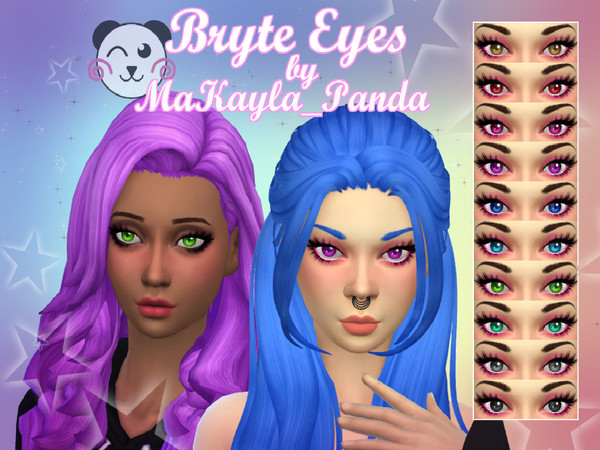 Sims 4 — Bryte Eyes by MaKayla_Panda_ — Eye colors for the Sims 4!! The set includes files for the Face Paint and Non