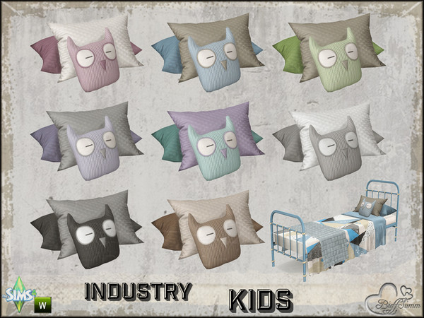 Sims 4 — Industry Kids Pillow 'Owl' for Singlebed by BuffSumm — Part of the *Industry Series* ***TSRAA***