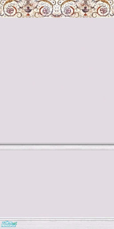 Sims 2 — Florentine Walls Set - White ChK by merdj — Florentine paint with stenciled trim and white wood chair rail and