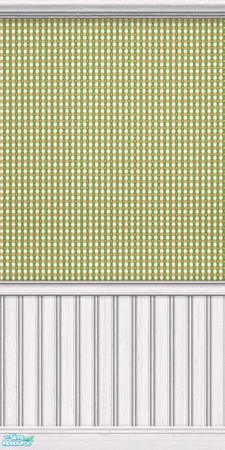 Sims 2 — Controle Vert  - White Paneling by Donnha — A lovely green check design with White Paneling.