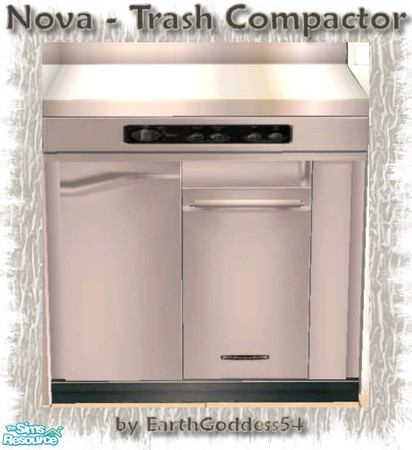 Sims 2 — Nova Kitchen - Trash Compactor by EarthGoddess54 — Trash compactor in stainless steel. Made to match the Nova
