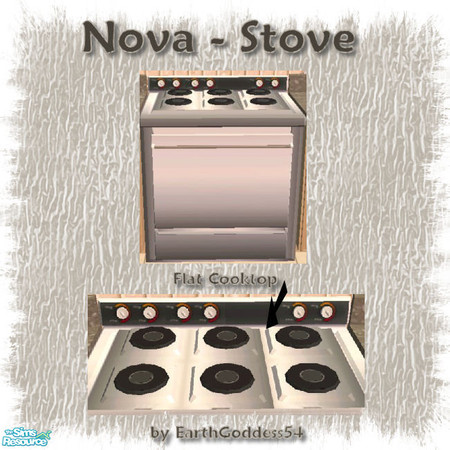 Sims 2 — Nova Kitchen - Stove by EarthGoddess54 — Flat cooktop stove in stainless steel. Made to match the Nova kitchen