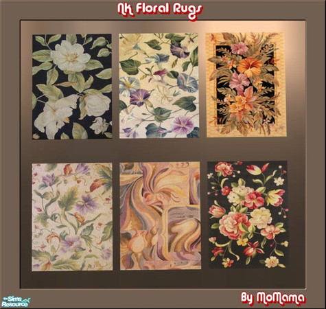 Sims 2 — NK Floral Rugs by MoMama — A small set of floral rugs for those of you who just can't get enough of flowers. I