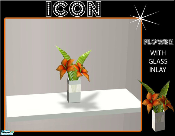 Sims 2 — Icon Flower by linegud — A one tile dining room to suit a small party. Most items consists of 2 subsets so you