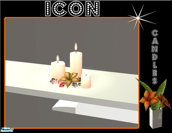 Sims 2 — Icon Candles by linegud — A one tile dining room to suit a small party. Most items consists of 2 subsets so you