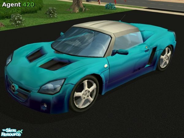 Sims 2 — Glacier Blue Opel Speedster by Agent420 — A Glacier Blue Opel Speedster Paint Job. MESH by Maximum_Spider.